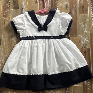 Classic Navy and White Kids Dress